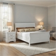 Full Size Bedroom Set- White Finish- 3-Piece Set with Bed and 2 Nightstands