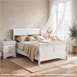 Full Size Bedroom Set- White Finish- 3-Piece Set with Bed and 2 Nightstands