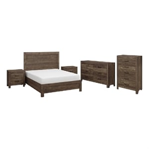 Full Size Bedroom Set- White Finish- 3-Piece Set with Bed and Two Nightstands
