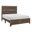 Queen Size Bedroom Set- Brown Finish- Panel Design- 4-Piece Set with Bed- Nightstands-Dresser and Chest
