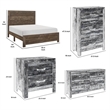 Queen Size Bedroom Set- Brown Finish- Panel Design- 4-Piece Set with Bed- Nightstands-Dresser and Chest