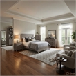 Queen Size Bedroom Set-Panel Design-4-Piece Set -4Bed-Nightstand-Dresser-Chest