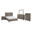Queen Size Bedroom Set-Panel Design-4-Piece Set -4Bed-Nightstand-Dresser-Chest