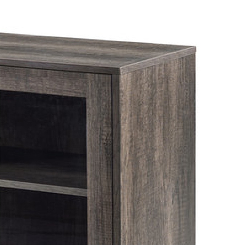 Sumi TV Stand Cabinet- Electric Fireplace Heater- Glass Doors- 70 Inch Gray