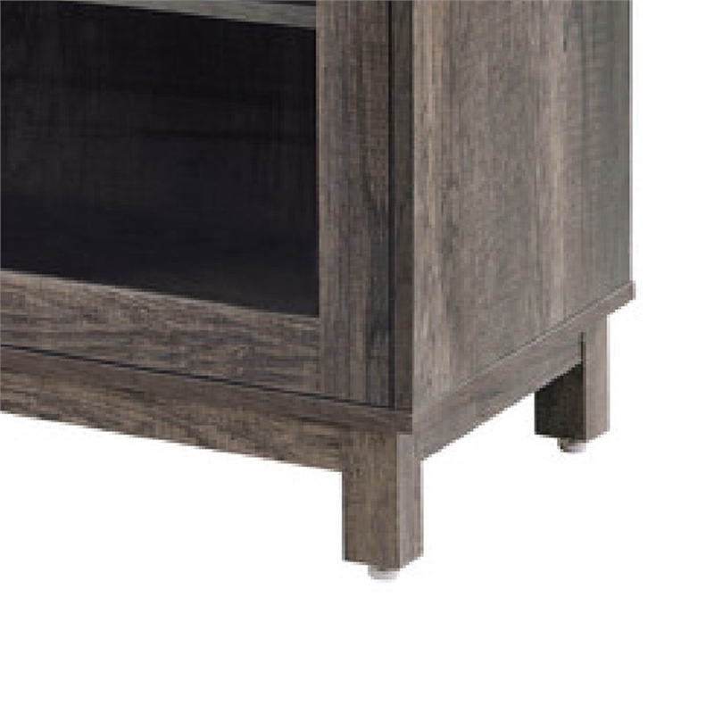 Sumi TV Stand Cabinet- Electric Fireplace Heater- Glass Doors- 70 Inch Gray