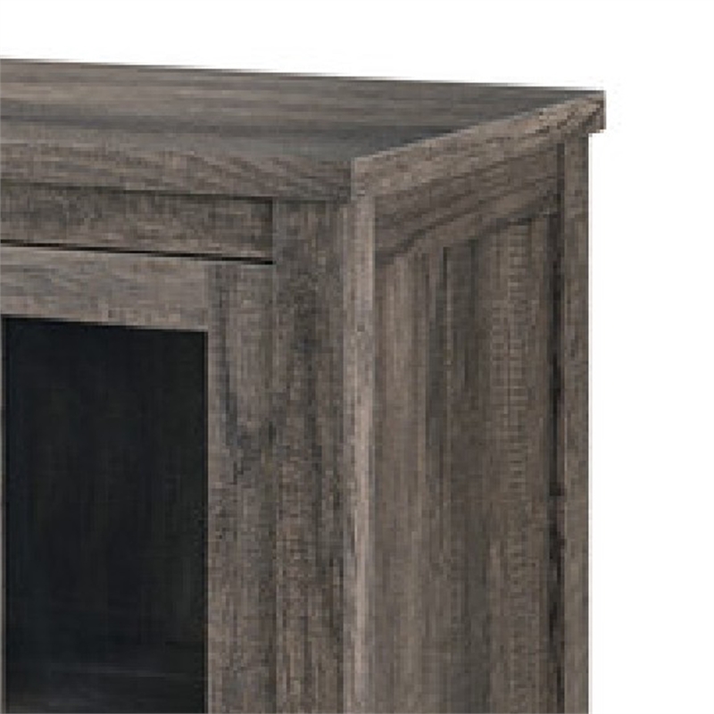 Tony Electric Fireplace TV Stand- Heater- Glass Doors- 70 Inch Walnut Gray