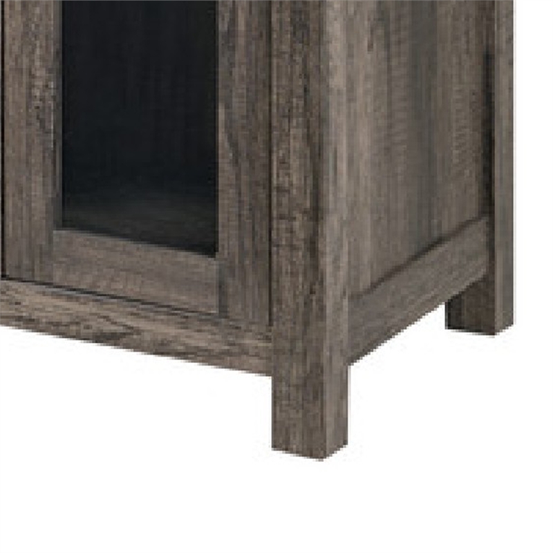 Tony Electric Fireplace TV Stand- Heater- Glass Doors- 70 Inch Walnut Gray