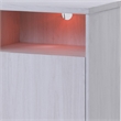 Ambi TV Stand Cabinet with Electric Heating Fireplace- 70 Inch Walnut White