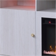 Ambi TV Stand Cabinet with Electric Heating Fireplace- 70 Inch Walnut White