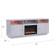 Ambi TV Stand Cabinet with Electric Heating Fireplace- 70 Inch Walnut White