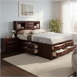 Queen Size Bedroom Set- Brown- Panel Design- 2-Piece Set with Bed-Nightstand