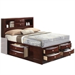 Queen Size Bedroom Set-Brown- Panel Design-3-Piece Set with Bed- Two Nightstands