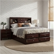 Queen Size Bedroom Set-Brown- Panel Design-3-Piece Set with Bed- Two Nightstands
