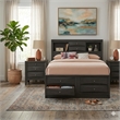 Queen Size Bedroom Set-Storage Bed with Drawers-3-Piece Set-Bed-Two Nightstand
