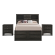 Queen Size Bedroom Set-Storage Bed with Drawers-3-Piece Set-Bed-Two Nightstand