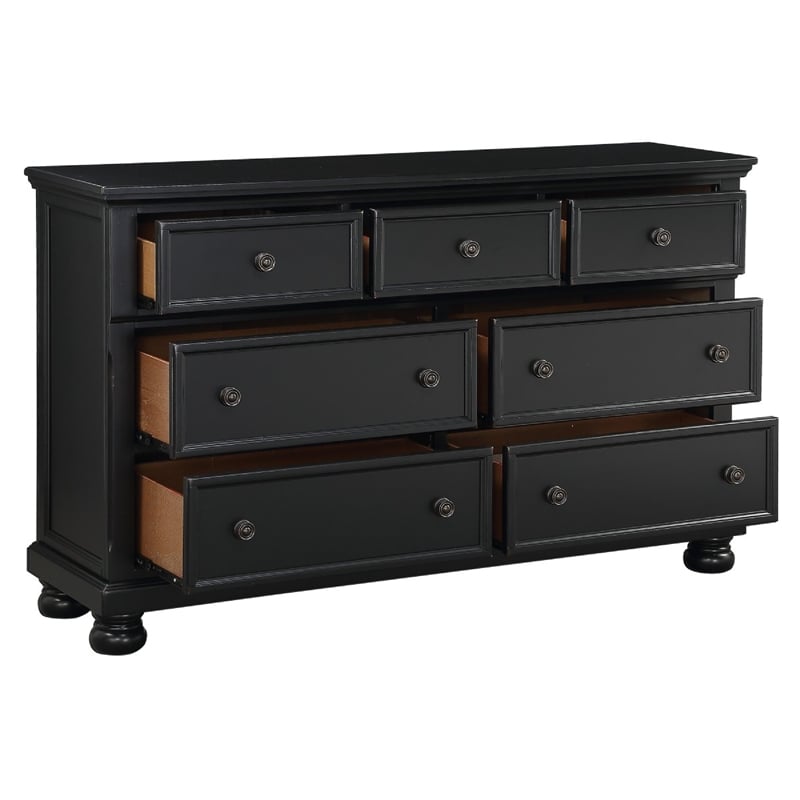 Queen Size Bedroom Set-Panel Headboard-5-Piece Set-Bed-2Nightstand-Dresser-Chest
