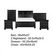 Queen Size Bedroom Set-Panel Headboard-5-Piece Set-Bed-2Nightstand-Dresser-Chest