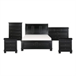 Queen Size Bedroom Set-Panel Headboard-5-Piece Set-Bed-2Nightstand-Dresser-Chest