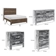 Full Size Bedroom-Panel Design-5-Piece Set- Bed-Nightstand-Dresser-Mirror-Chest