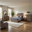 Full Size Bedroom-Panel Design-5-Piece Set- Bed-Nightstand-Dresser-Mirror-Chest