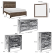 King Size Bedroom-Panel Design-5-Piece Set with Bed-2Nightstand-Dresser-Chest