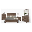 King Size Bedroom-Panel Design-5-Piece Set with Bed-2Nightstand-Dresser-Chest