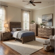 Full Size Bedroom-Brown-Panel Design-4-Piece Set-Bed-Nightstand-Dresser-Chest