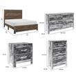 King Size Bedroom Set-Panel Design-5-Piece Set -Bed-2Nightstand-Dresser-Chest