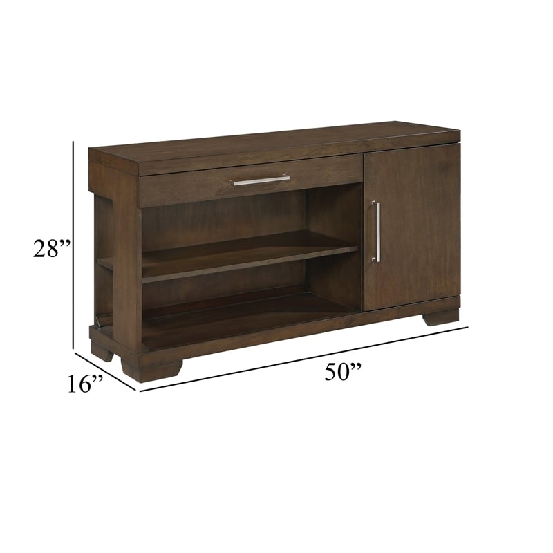 Duny Sofa Console Table- 50 Inch- 1 Drawer with 1 Cabinet- Espresso Brown