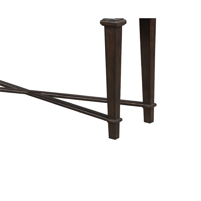 Tabby Sofa Console Table- 56 Inch Top- Cross Stretcher- Espresso Brown