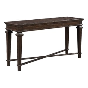 Tabby Sofa Console Table- 56 Inch Top- Cross Stretcher- Espresso Brown