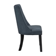 Keya Dining Side Chair Set of 2- Wingback- Blue Gray Polyester- Brown Wood