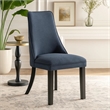 Keya Dining Side Chair Set of 2- Wingback- Blue Gray Polyester- Brown Wood