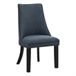 Keya Dining Side Chair Set of 2- Wingback- Blue Gray Polyester- Brown Wood