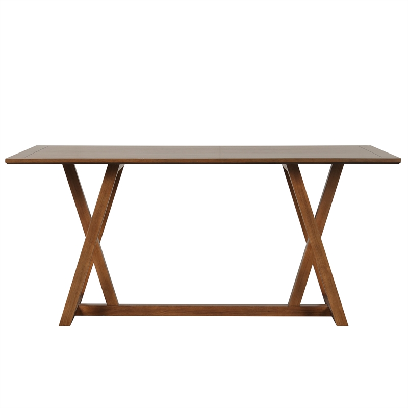 Namie Counter Height Dining Table- Brown Rectangular 78 Inch Wood Top