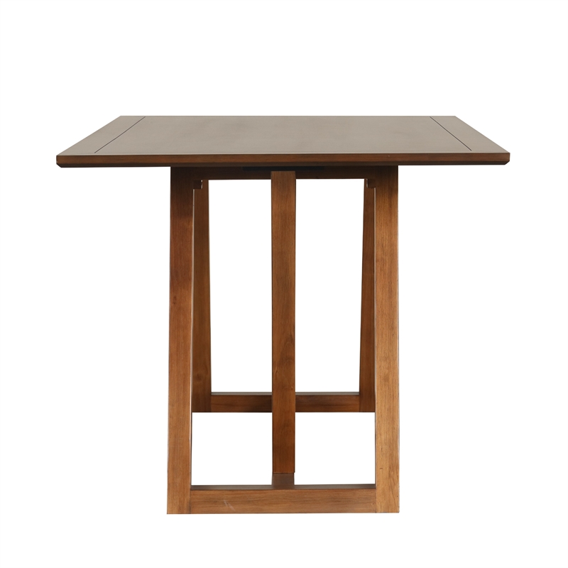 Namie Counter Height Dining Table- Brown Rectangular 78 Inch Wood Top