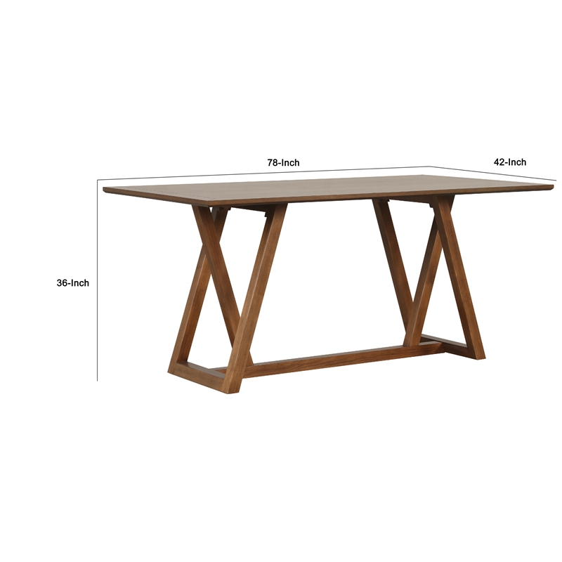 Namie Counter Height Dining Table- Brown Rectangular 78 Inch Wood Top