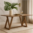 Namie Counter Height Dining Table- Brown Rectangular 78 Inch Wood Top
