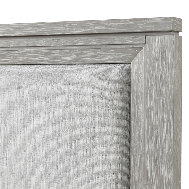 Ion Queen Bed- Storage Footboard- Picture Frame Moldings- Gray Wood