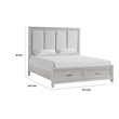 Ion Queen Bed- Storage Footboard- Picture Frame Moldings- Gray Wood