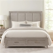 Ion Queen Bed- Storage Footboard- Picture Frame Moldings- Gray Wood