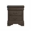 Queen Size Bedroom Set- Gray Finish-2-Piece Set with Bed and Matching Nightstand