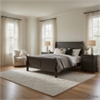 Queen Size Bedroom Set- Gray Finish- 3-Piece Set with Bed and Two Nightstands