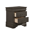 Full Size Bedroom Set- Gray Finish- 2-Piece Set with Bed and Nightstand