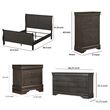 Queen Size Bedroom Set-Panel Headboard-5-Piece Set-Bed-2Nightstand-Dresser-Chest
