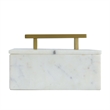 Decorative Storage Box- Gold Brass Handle- 7 Inch Luxe White Marble
