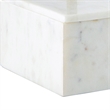 Decorative Storage Box- Gold Brass Handle- 7 Inch Luxe White Marble