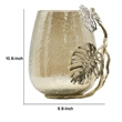 Azra Decorative Vase with Aluminum Leaf Handle- Gold-Silver Glass 11 Inch