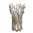 Akira Vase- Twig Inspired Frame- Aluminum-Glass- Silver-Gold- 14 Inch