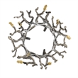 Akira Vase- Twig Inspired Frame- Aluminum-Glass- Silver-Gold- 14 Inch